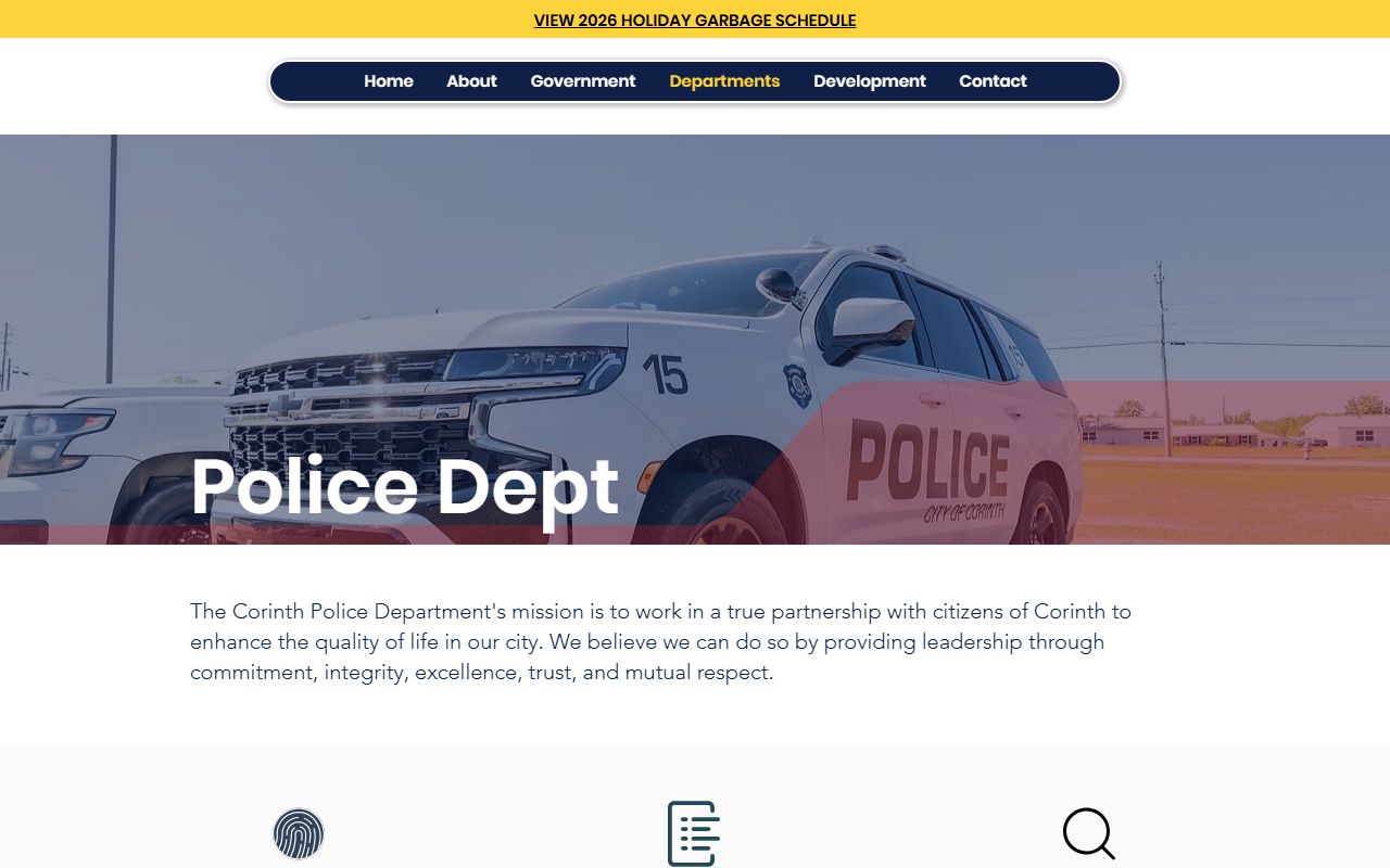 Alcorn County arrest records - Corinth Police Department page