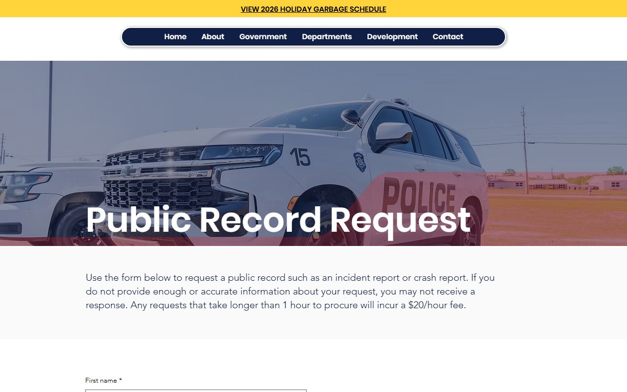 Alcorn County arrest records - Corinth public records request form