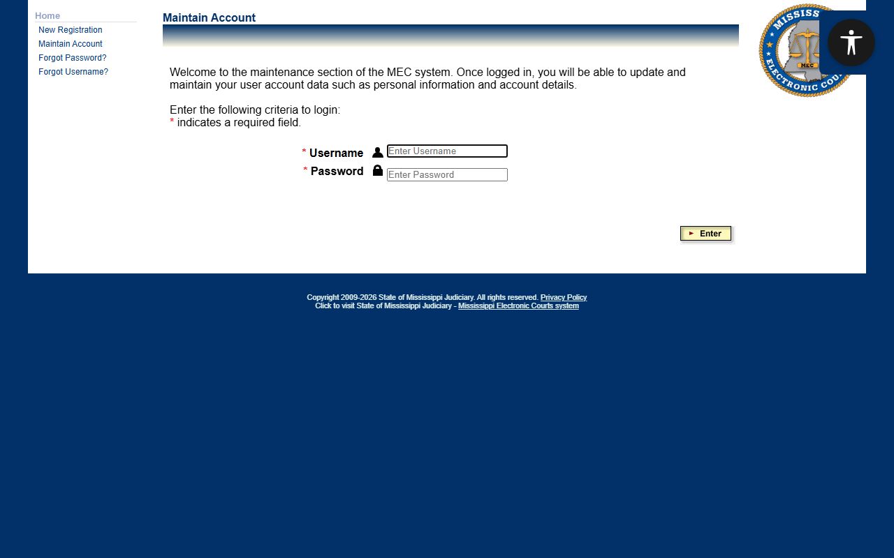 Alcorn County court dockets viewing through PAMEC online registration