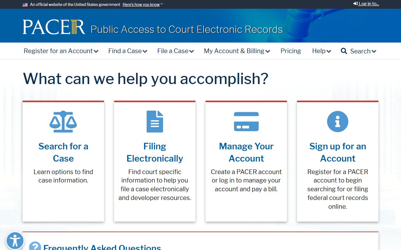 Alcorn County federal records access through the PACER portal