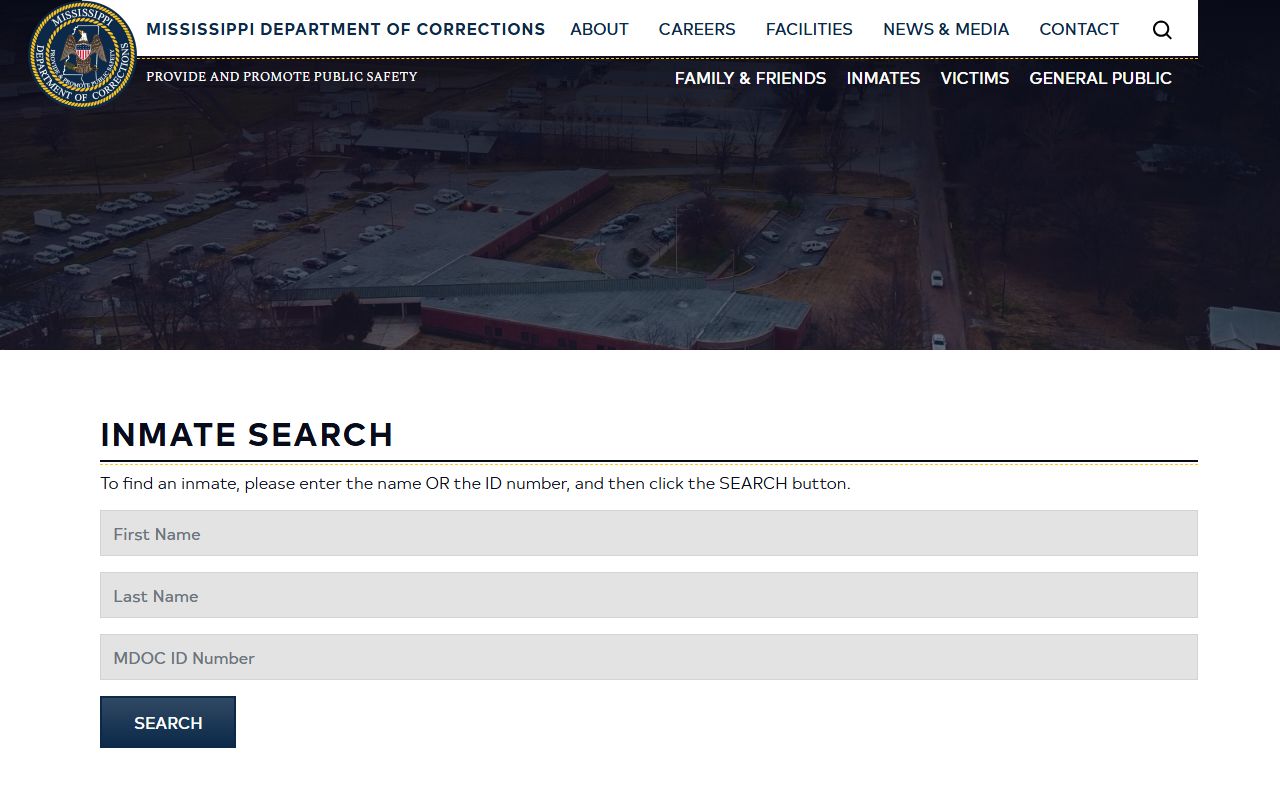 Alcorn County inmate records, MDOC inmate search form