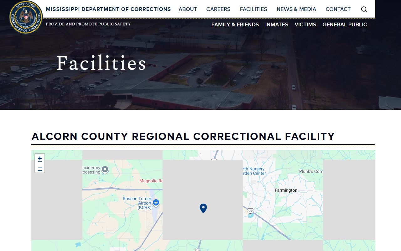 Alcorn County inmate records, MDOC Alcorn County Regional Correctional Facility listing