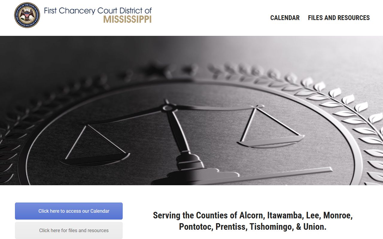 Alcorn County probate records and Chancery Court district information page