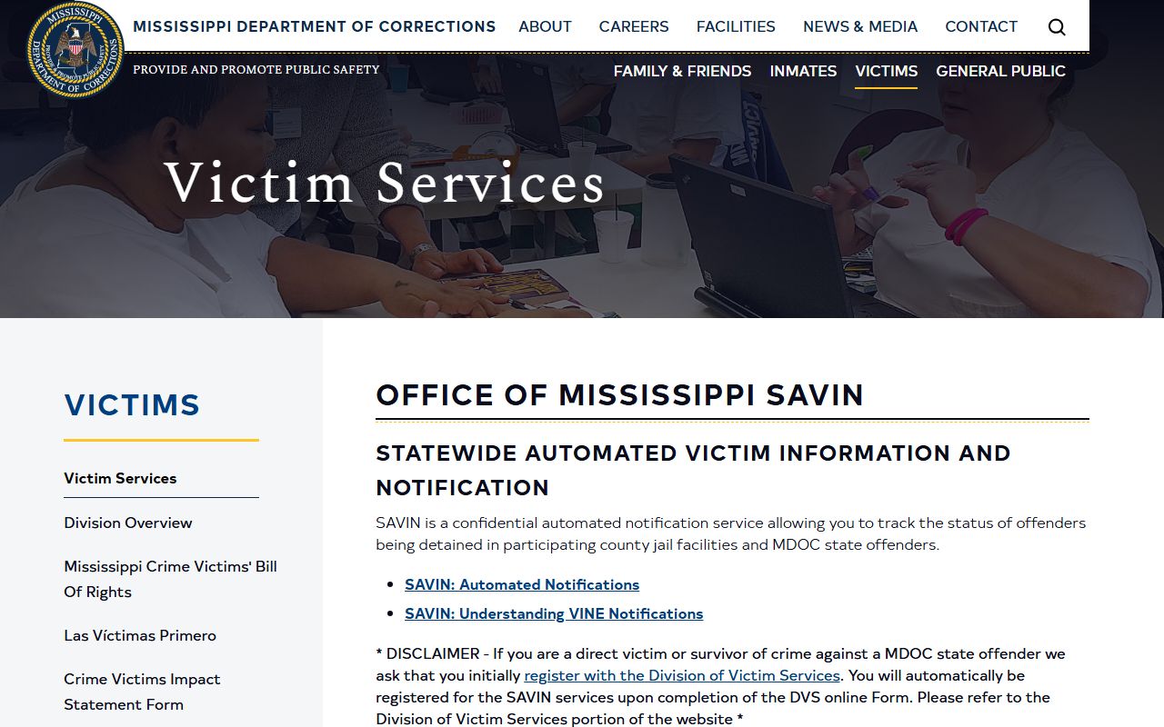 Alcorn County warrant records, MDOC Office of Mississippi SAVIN VINE services